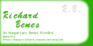 richard benes business card