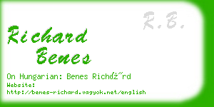 richard benes business card